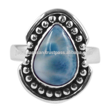 Larimar Gemstone 925 Anillo de Plata de ley Joyería